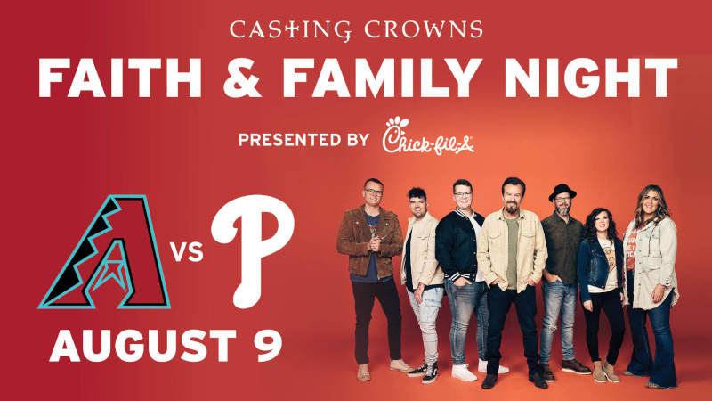 This is a picture of Casting Crowns on Faith and Family Night at Chase Field